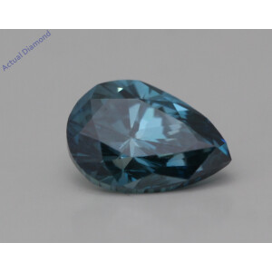 Pear Cut Natural Mined Loose Diamond (0.69 Ct,Ocean Blue(Irradiated) Color,Vs2 Clarity)