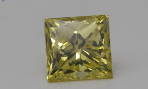 Princess Cut Natural Mined Loose Diamond (0.5 Ct,Canary Yellow(Irradiated) Color,Vs2 Clarity)