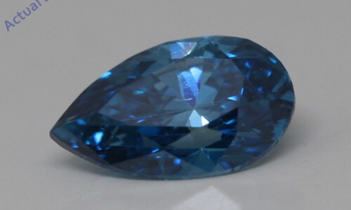 Pear Cut Natural Mined Loose Diamond (0.51 Ct,Blue(Irradiated) Color,Vs2 Clarity)