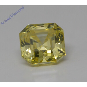 Asscher Cut Natural Mined Loose Diamond (0.63 Ct,Yellow Color,Vs1 Clarity)