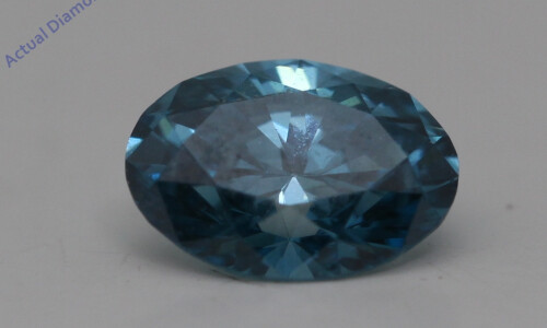 Oval Cut Loose Diamond (0.51 Ct,Sky Blue(Irradiated) Color,Vs1 Clarity)