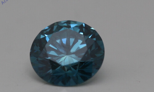 Round Cut Loose Diamond (0.57 Ct,Ocean Blue(Irradiated) Color,Vs1 Clarity)