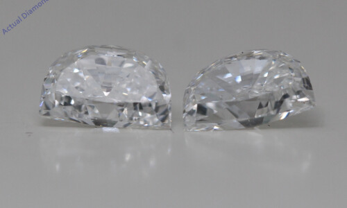 A Pair Of Half Moon Cut Natural Mined Loose Diamonds (1.1 Ct,F Color,Vs1-Si1 Clarity) GIA Certified