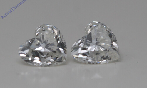 A Pair Of Heart Cut Natural Mined Loose Diamonds (0.6 Ct,I Color,Vs2-Si1 Clarity)