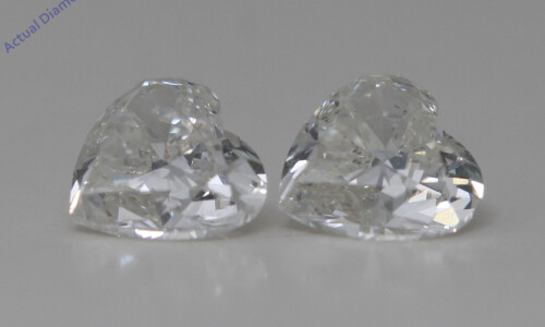 A Pair Of Heart Cut Natural Mined Loose Diamonds (0.92 Ct,I Color,Si1-Si2 Clarity)