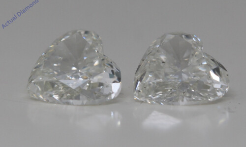 A Pair Of Heart Cut Natural Mined Loose Diamonds (1.3 Ct,I Color,Vs2-Si1 Clarity)