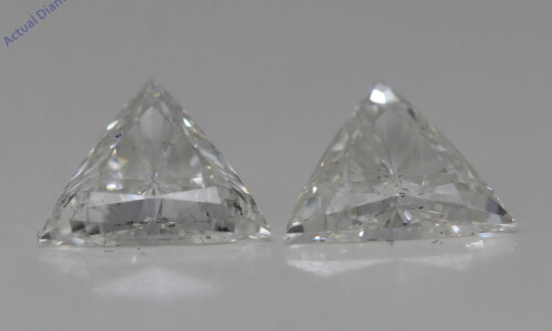 A Pair Of Triangle Cut Natural Mined Loose Diamonds (0.84 Ct,I Color,Si2 Clarity)