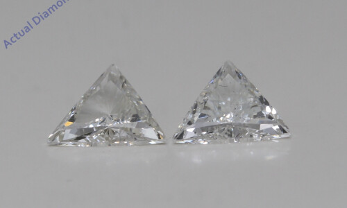 A Pair Of Triangle Cut Natural Mined Loose Diamonds (1.14 Ct,I Color,I1 Clarity)