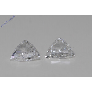 A Pair Of Trilliant Cut Natural Mined Loose Diamonds (0.87 Ct,G Color,Si1 Clarity)