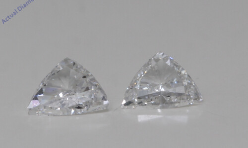 A Pair Of Trilliant Cut Natural Mined Loose Diamonds (0.87 Ct,G Color,Si1 Clarity)