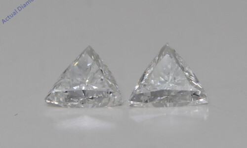 A Pair Of Trilliant Cut Natural Mined Loose Diamonds (0.89 Ct,H Color,Vs2-Si1 Clarity)