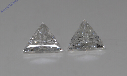 A Pair Of Triangle Cut Natural Mined Loose Diamonds (0.56 Ct,H Color,Si1-Si2 Clarity)