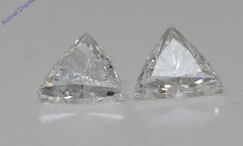 A Pair Of Trilliant Cut Natural Mined Loose Diamonds (1.18 Ct,I Color,Si1-Si2 Clarity)