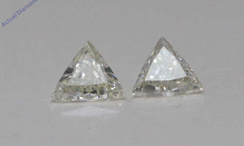 A Pair Of Triangle Cut Natural Mined Loose Diamonds (0.77 Ct,K Color,Vs1 Clarity)