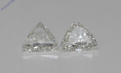 A Pair Of Trilliant Cut Natural Mined Loose Diamonds (0.65 Ct,J Color,Vs1-Vs2 Clarity)