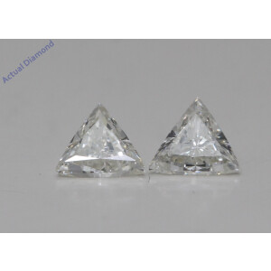 A Pair Of Triangle Cut Natural Mined Loose Diamonds (0.53 Ct,I Color,Vs1 Clarity)