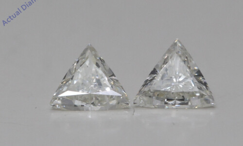 A Pair Of Triangle Cut Natural Mined Loose Diamonds (0.53 Ct,I Color,Vs1 Clarity)