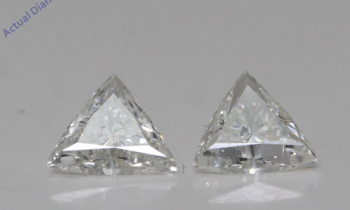 A Pair Of Triangle Cut Natural Mined Loose Diamonds (0.62 Ct,I Color,Vs2 Clarity)