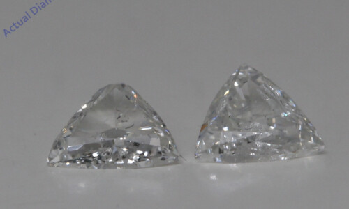 A Pair Of Trilliant Cut Natural Mined Loose Diamonds (0.67 Ct,H Color,Si2-I1 Clarity)