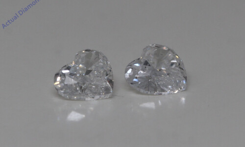 A Pair Of Heart Cut Natural Mined Loose Diamonds (0.59 Ct,E Color,Si2 Clarity)