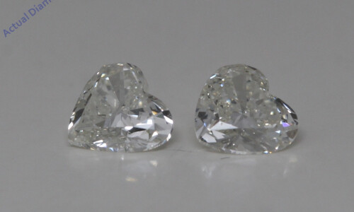 A Pair Of Heart Cut Natural Mined Loose Diamonds (0.66 Ct,I Color,Si2-I1 Clarity)