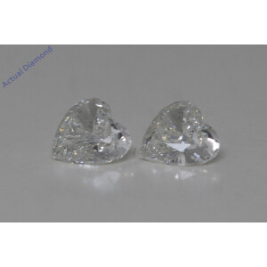 A Pair Of Heart Cut Natural Mined Loose Diamonds (0.51 Ct,H Color,Vs1-Vs2 Clarity)