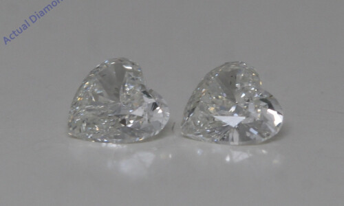 A Pair Of Heart Cut Natural Mined Loose Diamonds (0.51 Ct,H Color,Vs1-Vs2 Clarity)