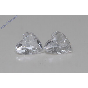 A Pair Of Heart Cut Natural Mined Loose Diamonds (0.57 Ct,F Color,Vs2-Si1 Clarity)