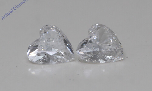 A Pair Of Heart Cut Natural Mined Loose Diamonds (0.57 Ct,F Color,Vs2-Si1 Clarity)