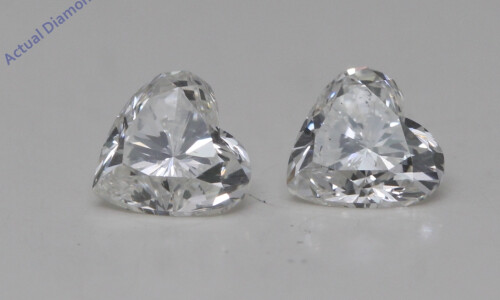 A Pair Of Heart Cut Natural Mined Loose Diamonds (0.73 Ct,H Color,Vs2-Si1 Clarity)