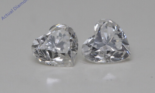 A Pair Of Heart Cut Natural Mined Loose Diamonds (0.75 Ct,H Color,Vs2-Si1 Clarity)