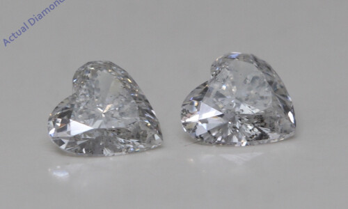 A Pair Of Heart Cut Natural Mined Loose Diamonds (0.83 Ct,G Color,Si2-Si3 Clarity)