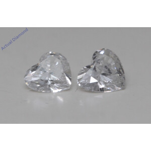 A Pair Of Heart Cut Natural Mined Loose Diamonds (0.83 Ct,F Color,Si1-Si2 Clarity)