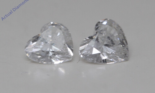 A Pair Of Heart Cut Natural Mined Loose Diamonds (0.83 Ct,F Color,Si1-Si2 Clarity)