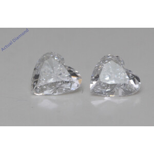 A Pair Of Heart Cut Natural Mined Loose Diamonds (0.8 Ct,F Color,Si1-Si2 Clarity)