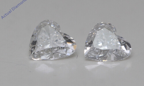 A Pair Of Heart Cut Natural Mined Loose Diamonds (0.8 Ct,F Color,Si1-Si2 Clarity)