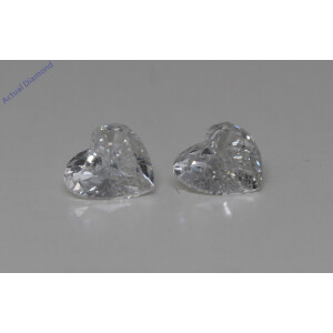 A Pair Of Heart Cut Natural Mined Loose Diamonds (0.8 Ct,H Color,Si1-Si2 Clarity)