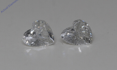 A Pair Of Heart Cut Natural Mined Loose Diamonds (0.8 Ct,H Color,Si1-Si2 Clarity)