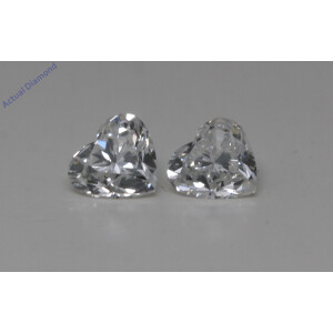 A Pair Of Heart Cut Natural Mined Loose Diamonds (0.8 Ct,H Color,Si1-Si2 Clarity)