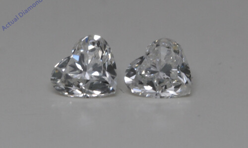 A Pair Of Heart Cut Natural Mined Loose Diamonds (0.8 Ct,H Color,Si1-Si2 Clarity)