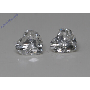 A Pair Of Heart Cut Natural Mined Loose Diamonds (0.74 Ct,J Color,Si2 Clarity)