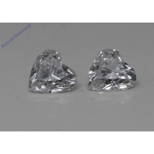 A Pair Of Heart Cut Natural Mined Loose Diamonds (0.76 Ct,F Color,Si3-I1 Clarity)