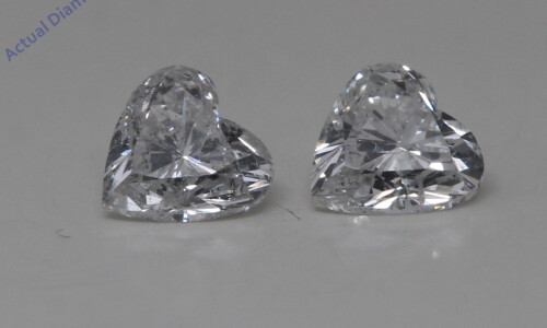 A Pair Of Heart Cut Natural Mined Loose Diamonds (0.76 Ct,F Color,Si3-I1 Clarity)