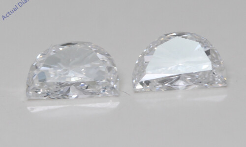 A Pair Of Half Moon Cut Natural Mined Loose Diamonds (1.39 Ct,D Color,Vs1-Vs2 Clarity)