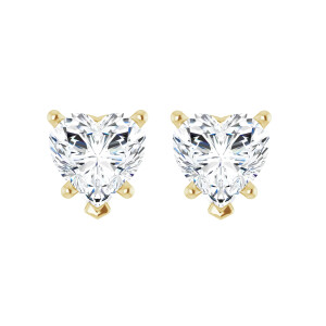Heart Natural Mined Diamond Stud Earrings 14K Yellow Gold (1.3 Ct,I Color,Vs2-Si1 Clarity)
