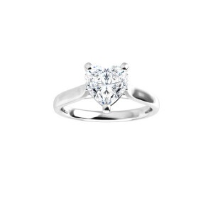 Heart Natural Mined Diamond Solitaire Engagement Ring,14K White Gold (2.01 Ct,D Color,Vs1 Clarity) Gia