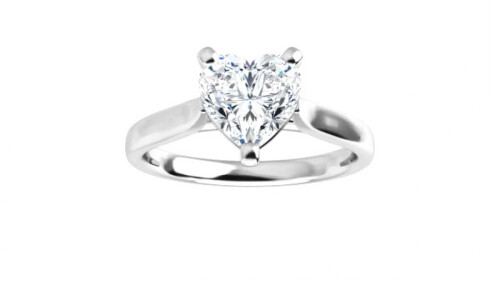 Heart Natural Mined Diamond Solitaire Engagement Ring,14K White Gold (2.01 Ct,D Color,Vs1 Clarity) Gia