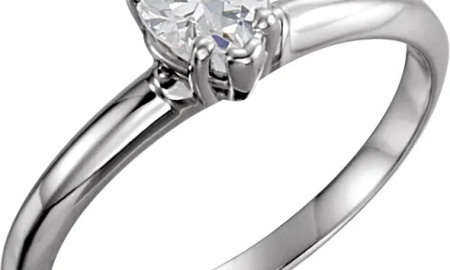 Heart Diamond Solitaire Engagement Ring,14K White Gold (0.6 Ct,H Color,Vs1 Clarity) GIA Certified