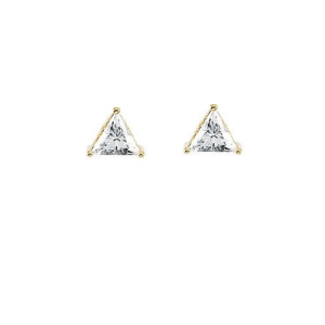 Triangle Diamond Stud Earrings 14K Yellow Gold (1.49 Ct,F Color,Si1 Clarity)