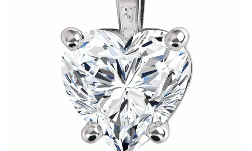 Heart Natural Mined Diamond Solitaire Pendant Necklace 14K White Gold (2.01 Ct,D Color,Vs1 Clarity) Gia